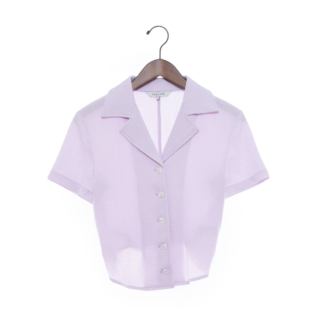 ルエブル LOEUVRE Crinkle Shirring Blouse,LAVENDER