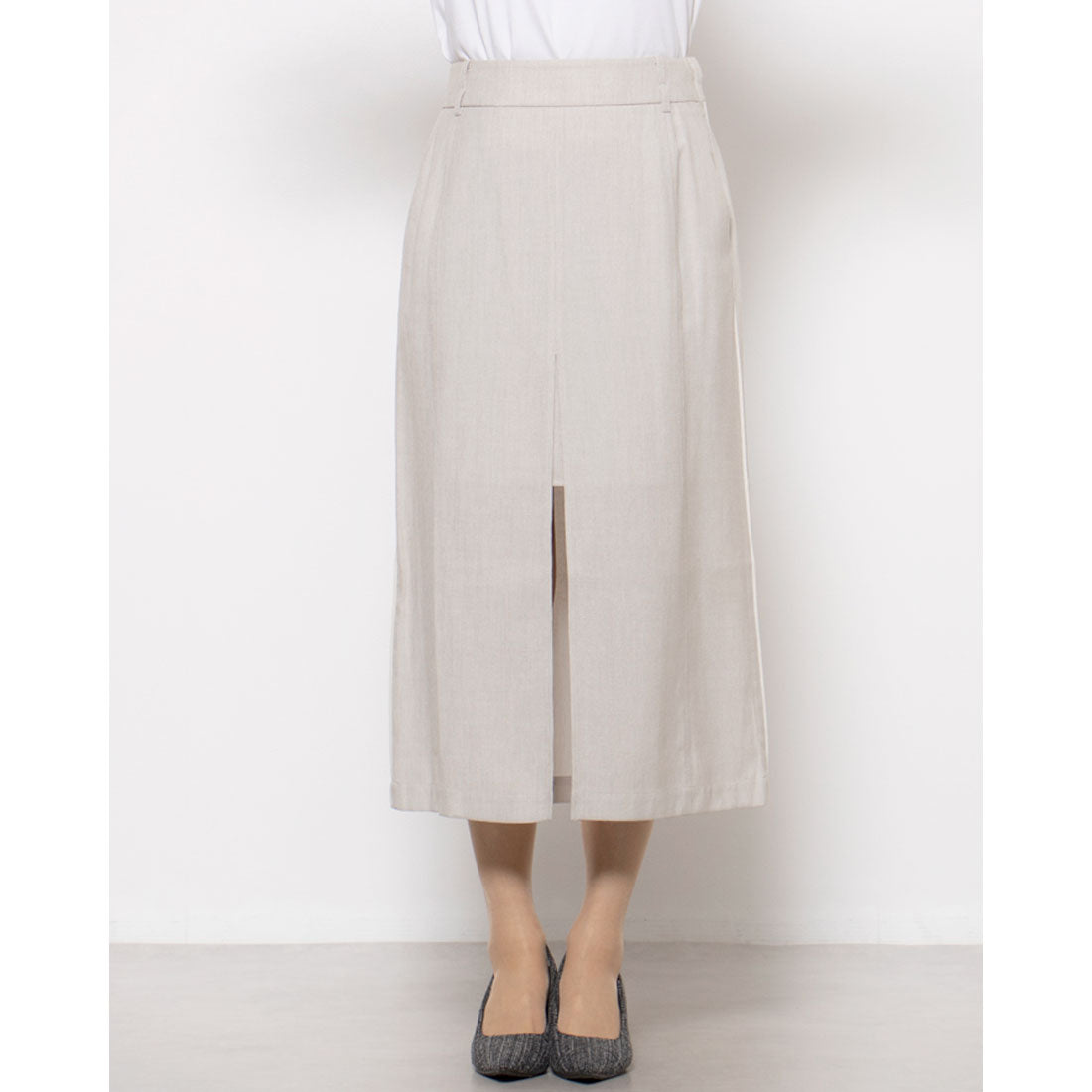 ルエブル LOEUVRE Slit Midi Skirt