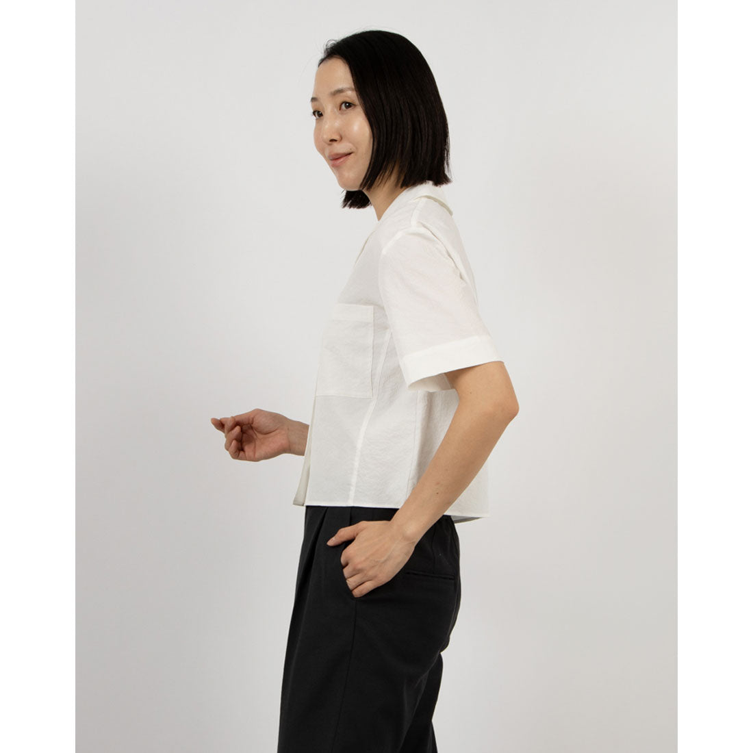 ルエブル LOEUVRE Open collar Half-sleeve Shirt