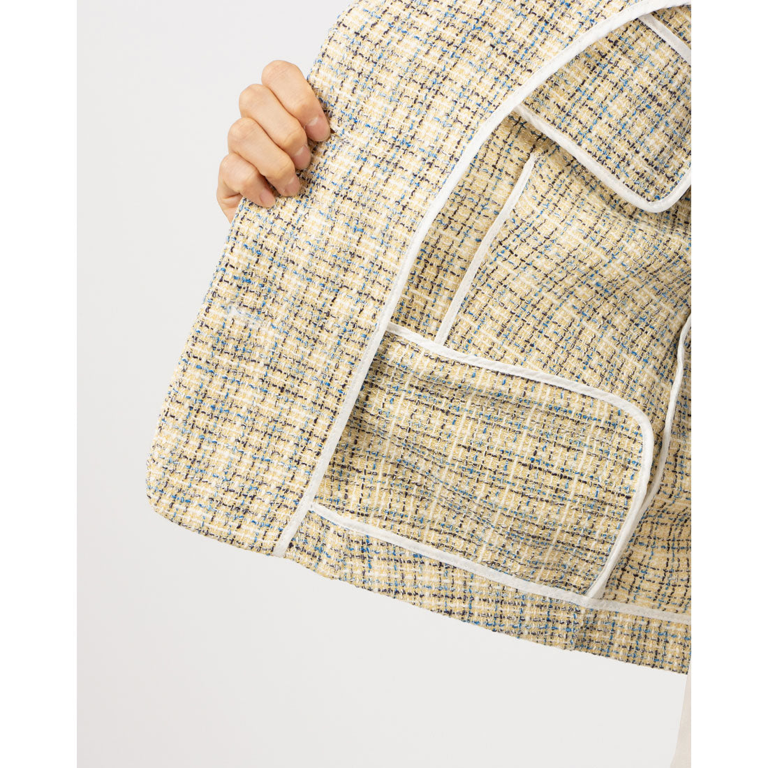 ルエブル LOEUVRE Half Sleeve Tweed Crop Jacket