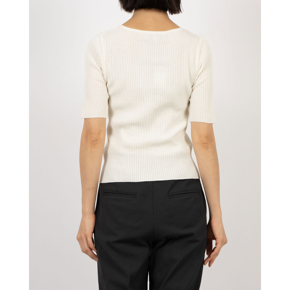 ルエブル LOEUVRE Diagonal Button Slit Knit