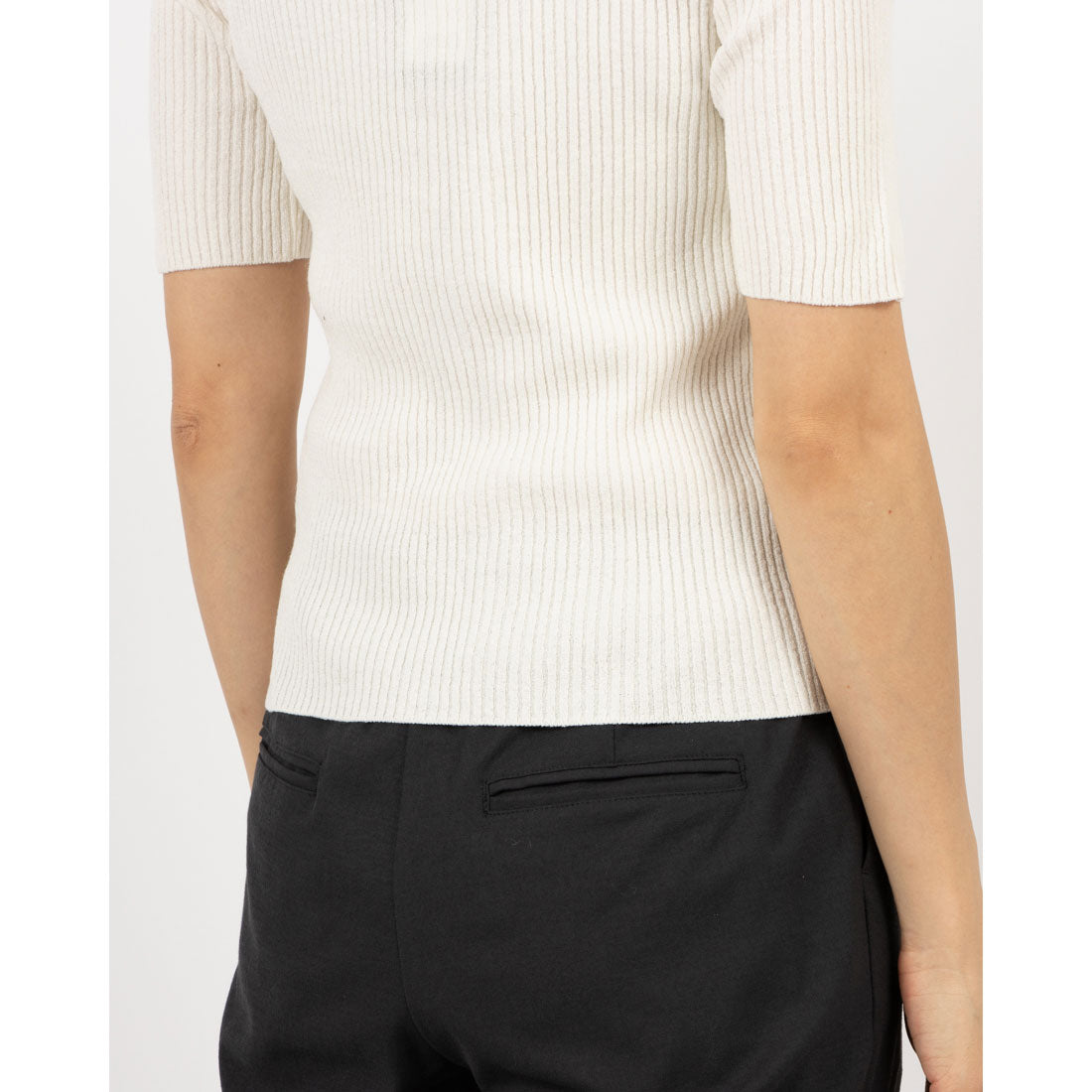 ルエブル LOEUVRE Diagonal Button Slit Knit