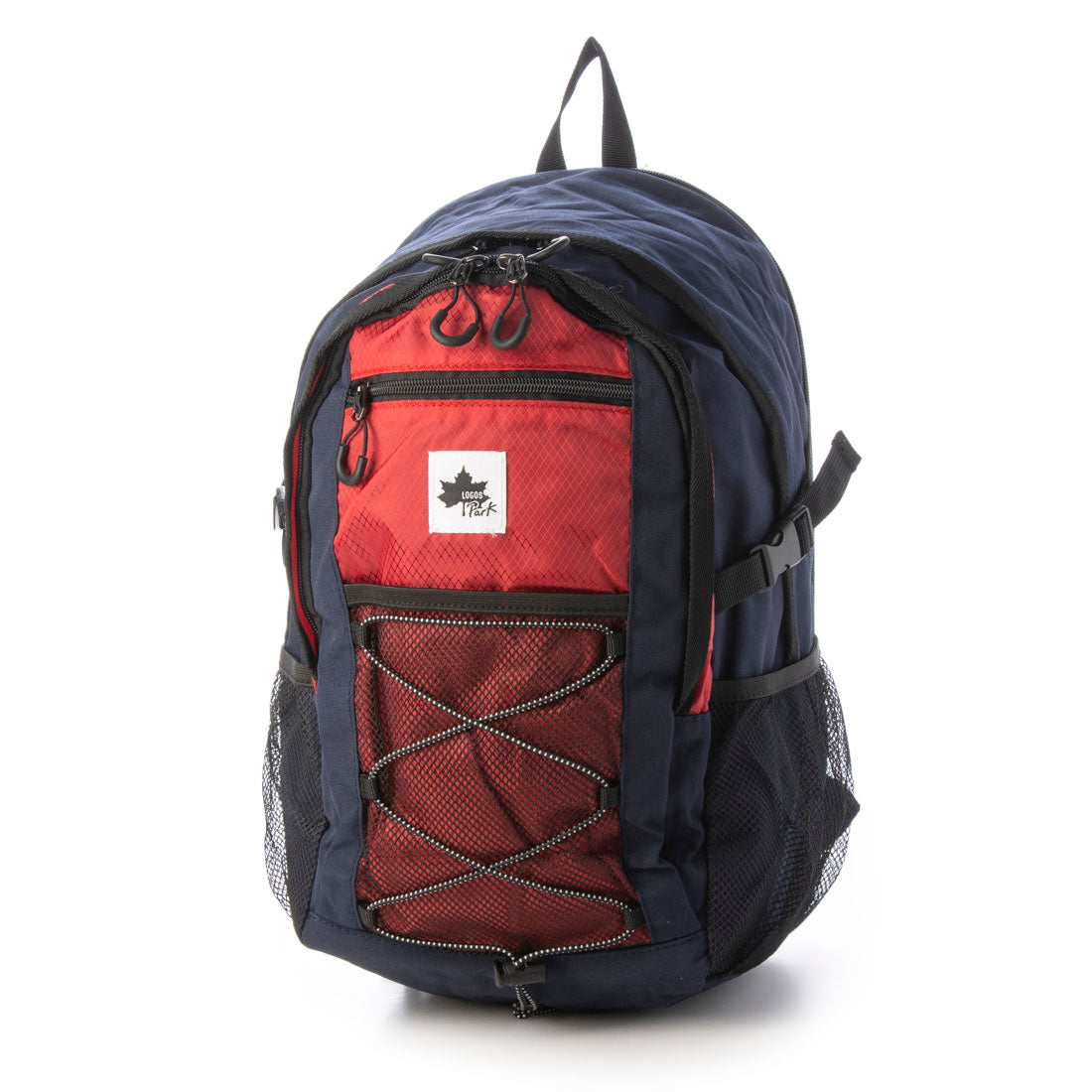 ロゴスパーク LOGOS Park デイパック リュックサック Mサイズ レインカバー付き カジュアル バンジーコード トレッキング 登山 ハイキング ウォーキング（レッド） レッド