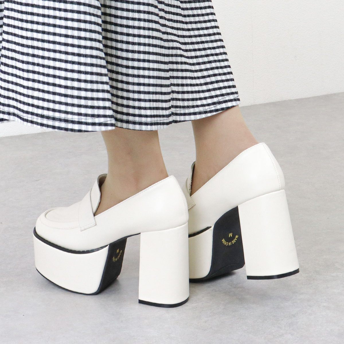 Love Hunter Thick Sole Chunky Heel Square Toe Loafers /1634