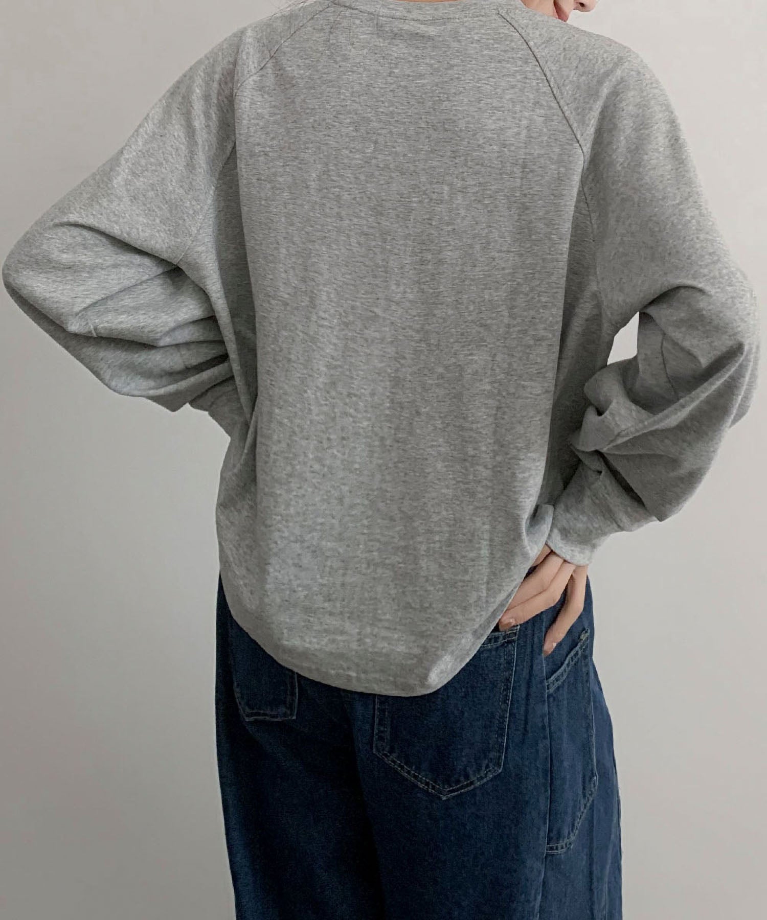 ロワ LOWO 【綿100％使用】シンプル ロンT カットソー 長袖 きれいめ レディース ロングTシャツ レディース（グレー） グレー