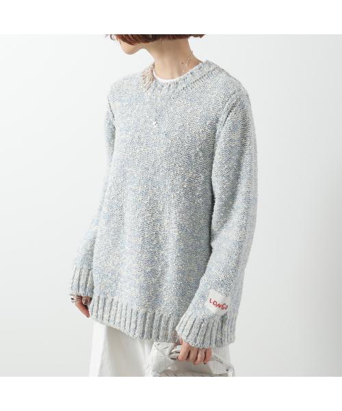 LONGO ニット S022420L 長袖 コットン イタリア製 （MH-S/ブルー他） MH-S/ブルー他
