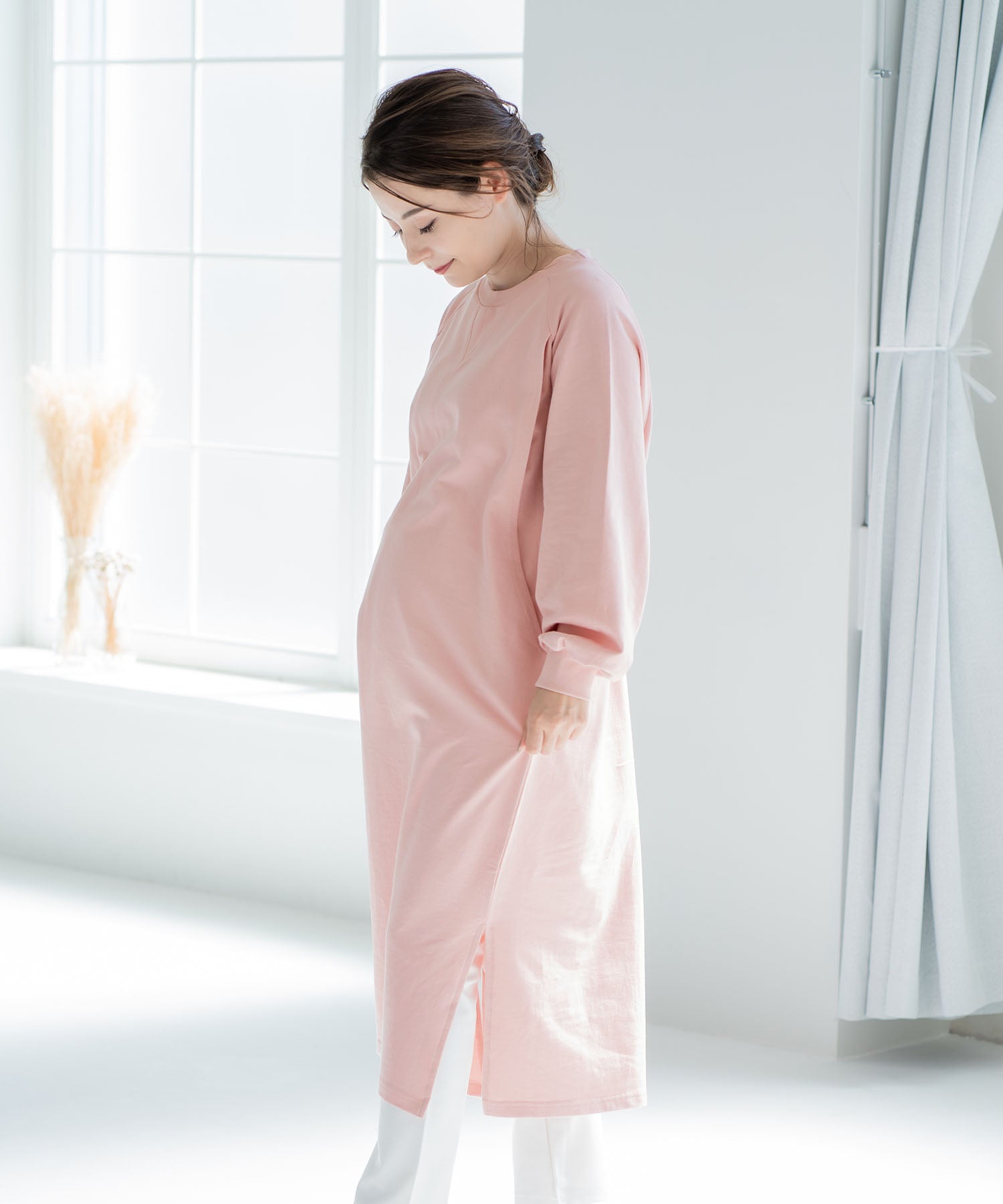チョコア CHOCOA 授乳やわらかコットンワンピース【マタニティ服／授乳服】21d04 （アイボリー(ivory)） アイボリー(ivory)
