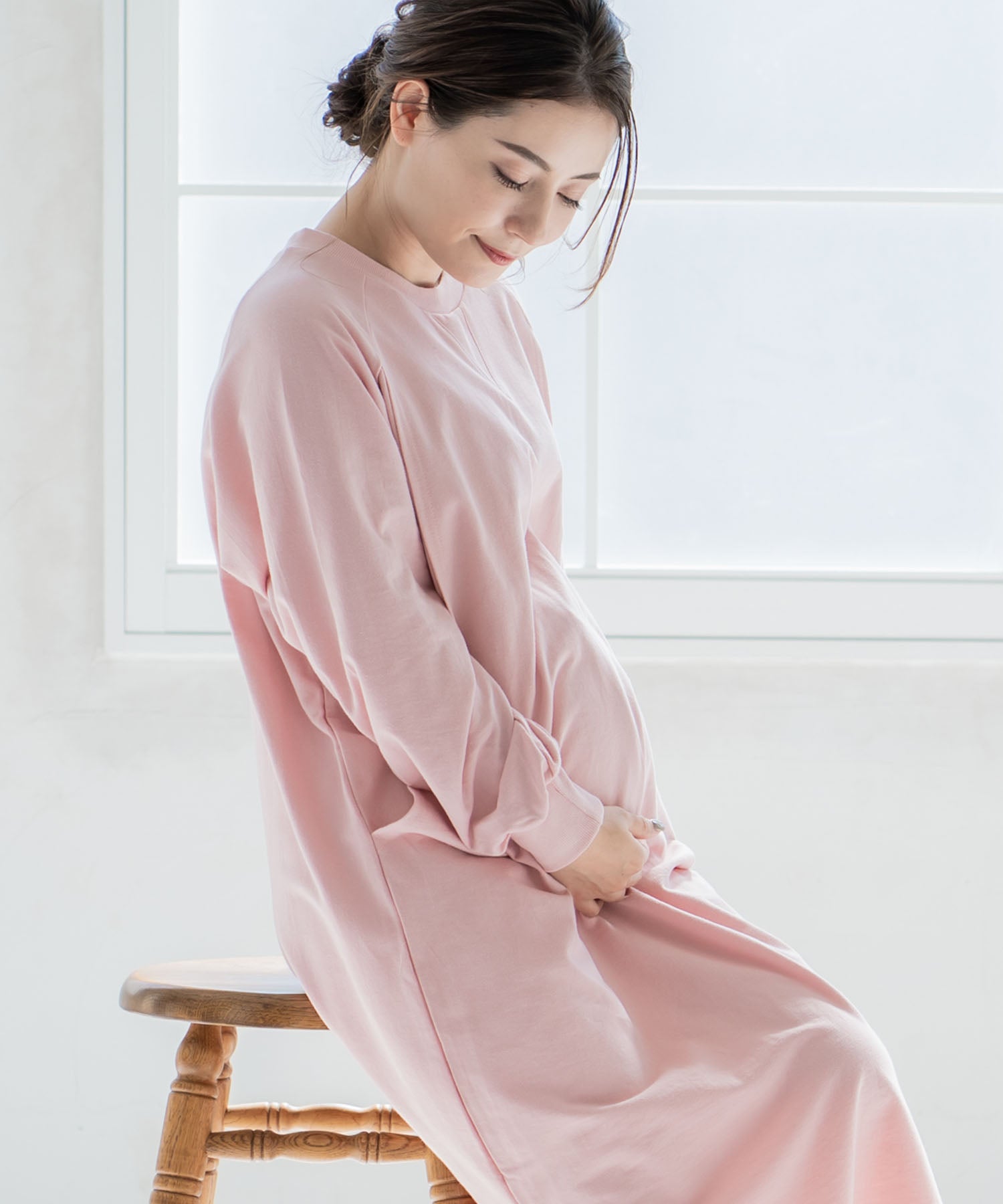 チョコア CHOCOA 授乳やわらかコットンワンピース【マタニティ服／授乳服】21d04 （アイボリー(ivory)） アイボリー(ivory)