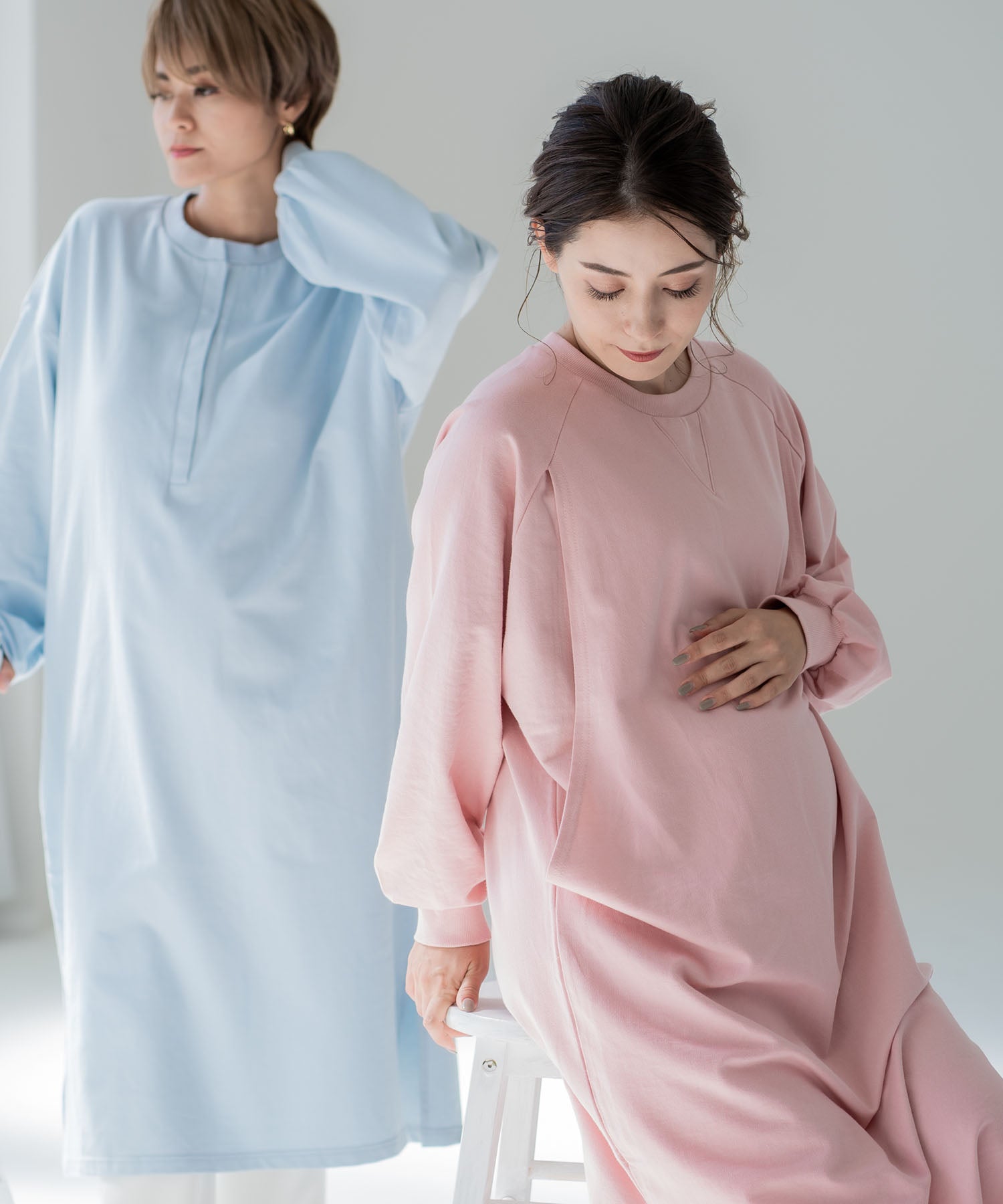 チョコア CHOCOA 授乳やわらかコットンワンピース【マタニティ服／授乳服】21d04 （アイボリー(ivory)） アイボリー(ivory)