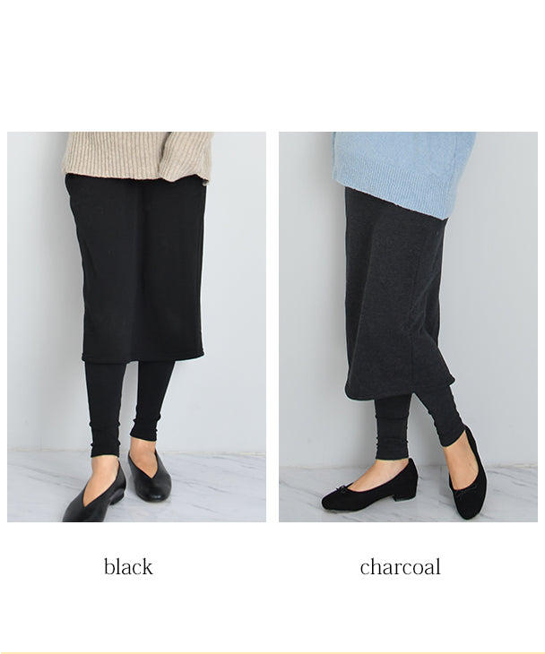 チョコア CHOCOA 裏起毛ロングスカートレギンス【マタニティ服】レギンス 裏起毛 暖か 防寒 寒さ対策 伸縮性抜群 スカートレギンス 妊婦 妊娠 産前産後 春秋冬 スカート （チャコール(charcoal)） チャコール(charcoal)