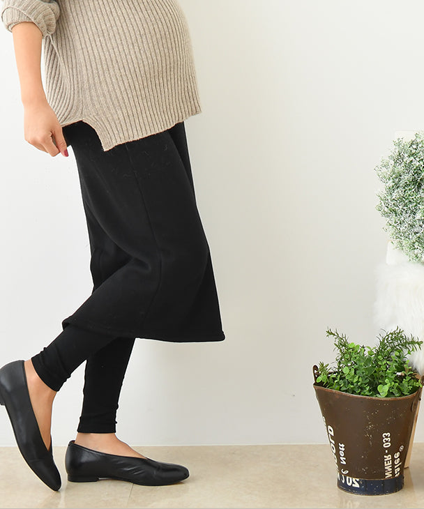 チョコア CHOCOA 裏起毛ロングスカートレギンス【マタニティ服】レギンス 裏起毛 暖か 防寒 寒さ対策 伸縮性抜群 スカートレギンス 妊婦 妊娠 産前産後 春秋冬 スカート （チャコール(charcoal)） チャコール(charcoal)