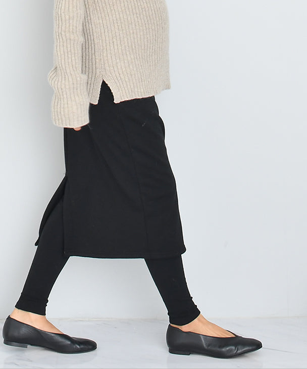 チョコア CHOCOA 裏起毛ロングスカートレギンス【マタニティ服】レギンス 裏起毛 暖か 防寒 寒さ対策 伸縮性抜群 スカートレギンス 妊婦 妊娠 産前産後 春秋冬 スカート （チャコール(charcoal)） チャコール(charcoal)