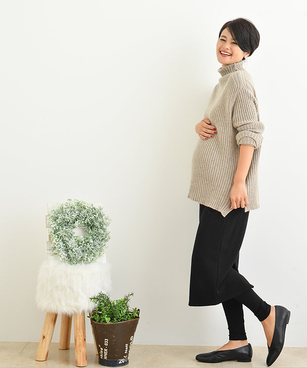 チョコア CHOCOA 裏起毛ロングスカートレギンス【マタニティ服】レギンス 裏起毛 暖か 防寒 寒さ対策 伸縮性抜群 スカートレギンス 妊婦 妊娠 産前産後 春秋冬 スカート （チャコール(charcoal)） チャコール(charcoal)