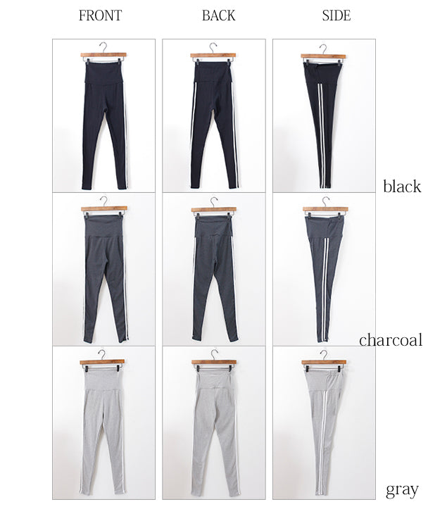 チョコア CHOCOA ラインレギンス【マタニティ服】マタニティレギンス ライン 伸びる 伸縮性抜群 インナー 妊婦 マタニティ 妊娠 産前産後 春夏秋冬 マタニティヨガ