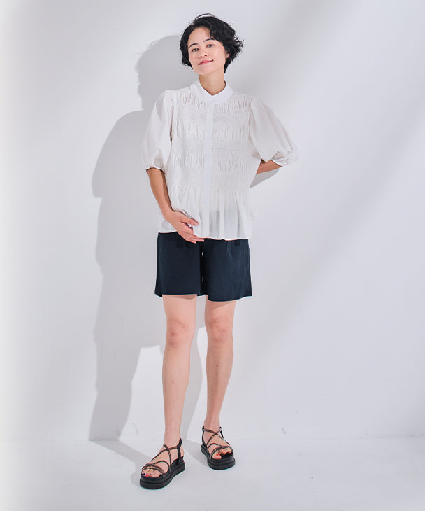 CHOCOA Linen Short Pants 【Maternity Wear / Pre and Postnatal】 fc24ss-spt03