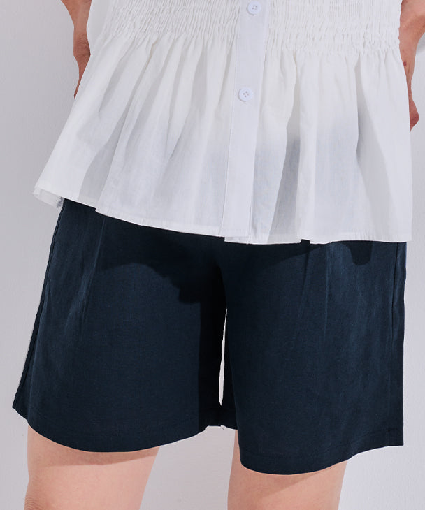 CHOCOA Linen Short Pants 【Maternity Wear / Pre and Postnatal】 fc24ss-spt03