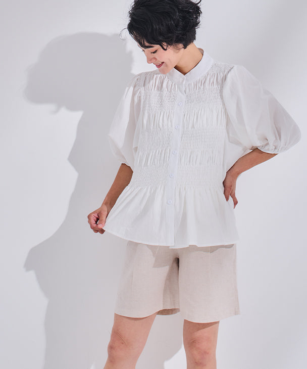 CHOCOA Linen Short Pants 【Maternity Wear / Pre and Postnatal】 fc24ss-spt03