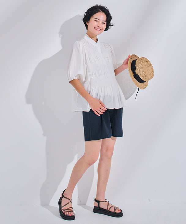CHOCOA Linen Short Pants 【Maternity Wear / Pre and Postnatal】 fc24ss-spt03