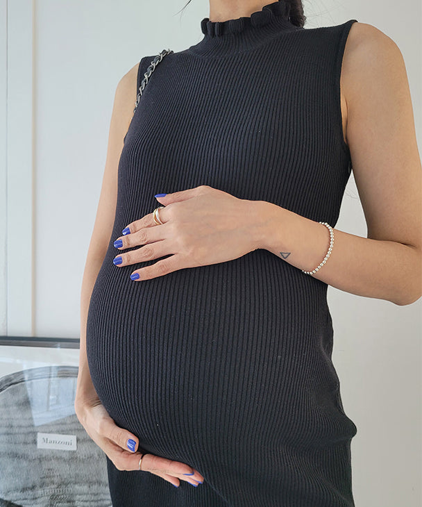 CHOCOA Nursing Rib Knit Dress 【Maternity Wear / Nursing Wear】 ks23ss03