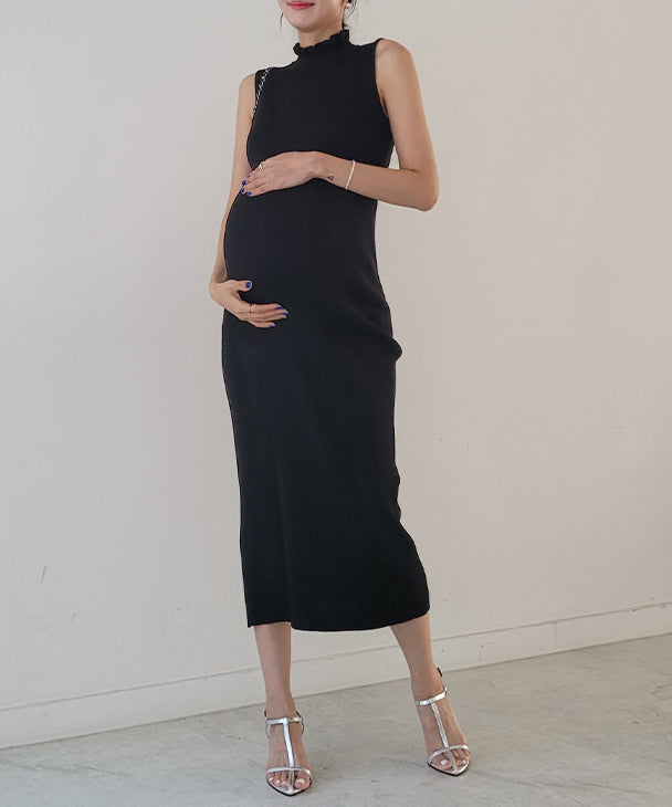 CHOCOA Nursing Rib Knit Dress 【Maternity Wear / Nursing Wear】 ks23ss03