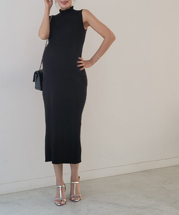 CHOCOA Nursing Rib Knit Dress 【Maternity Wear / Nursing Wear】 ks23ss03