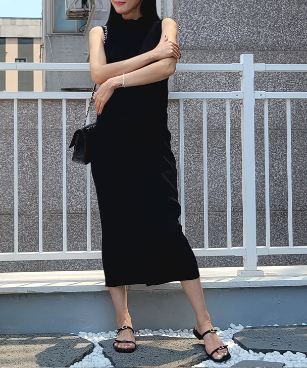 CHOCOA Nursing Rib Knit Dress 【Maternity Wear / Nursing Wear】 ks23ss03