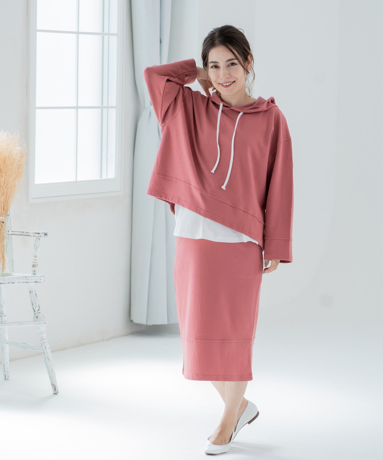 チョコア CHOCOA スウェットスカート(セットアップ可)【マタニティ服】21d41 （ピンク(pink)） ピンク(pink)