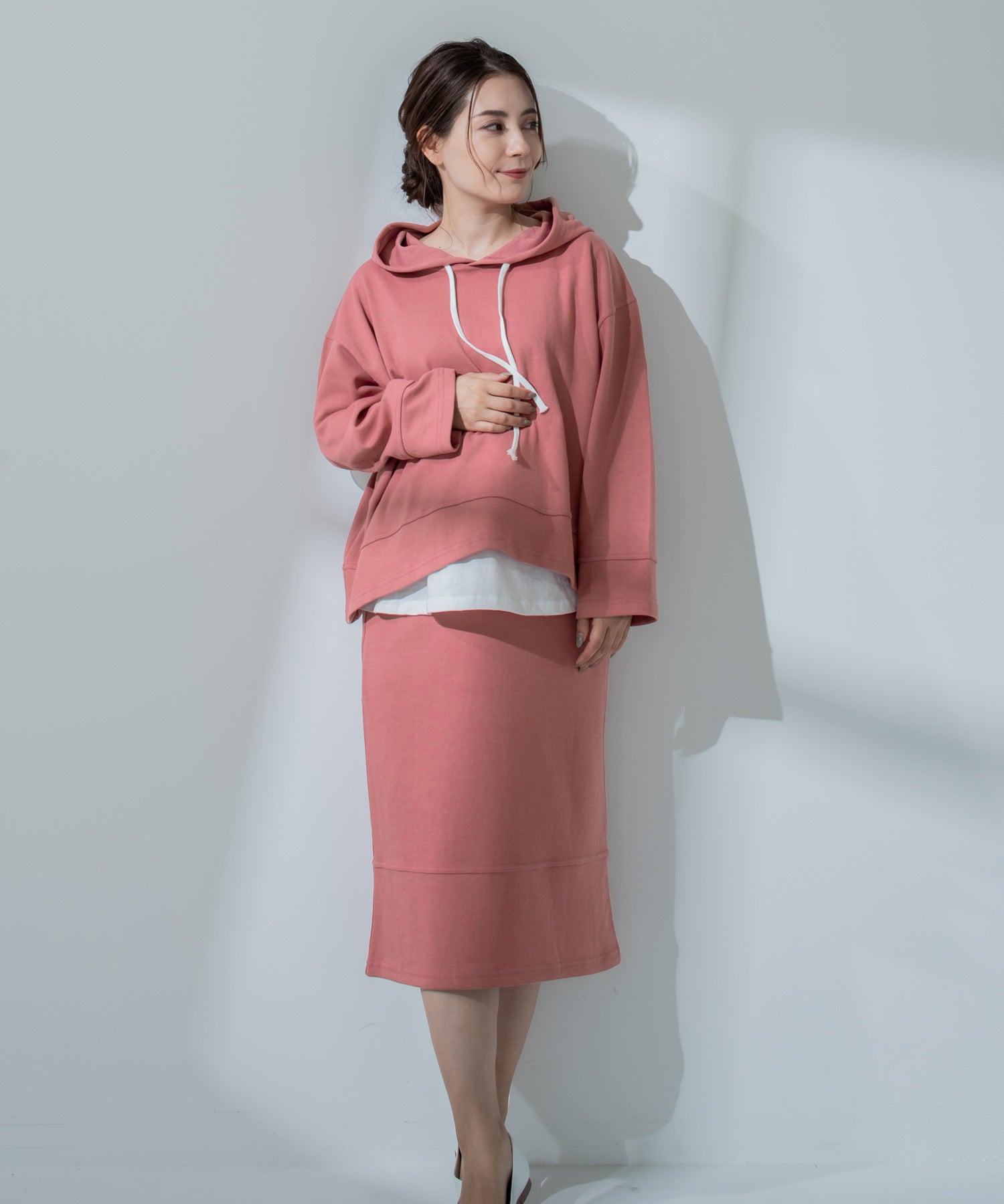 チョコア CHOCOA スウェットスカート(セットアップ可)【マタニティ服】21d41 （ピンク(pink)） ピンク(pink)
