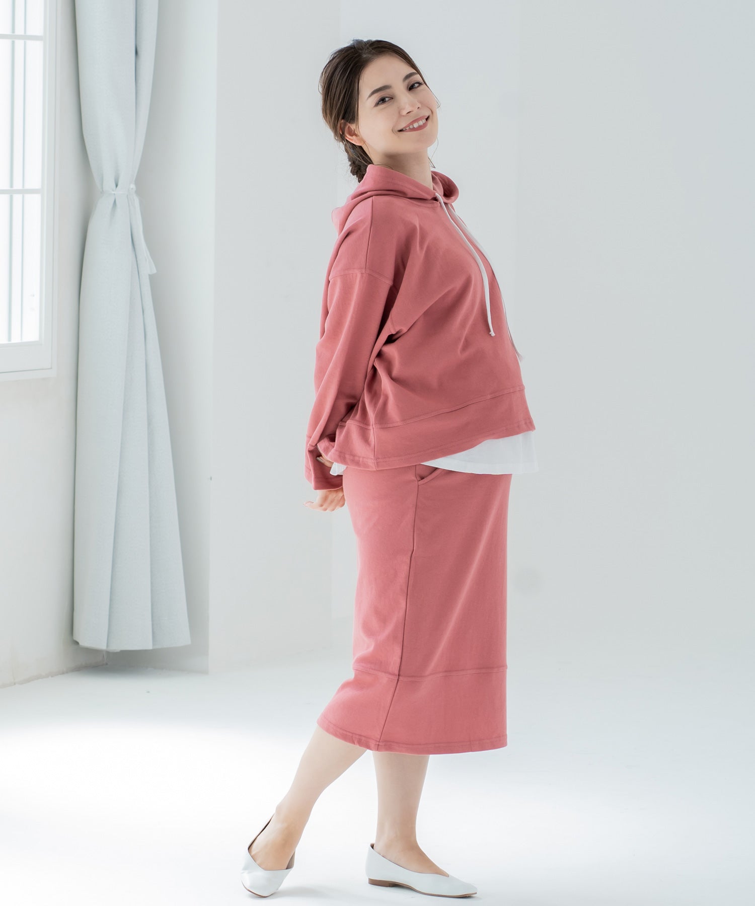 チョコア CHOCOA スウェットスカート(セットアップ可)【マタニティ服】21d41 （ピンク(pink)） ピンク(pink)