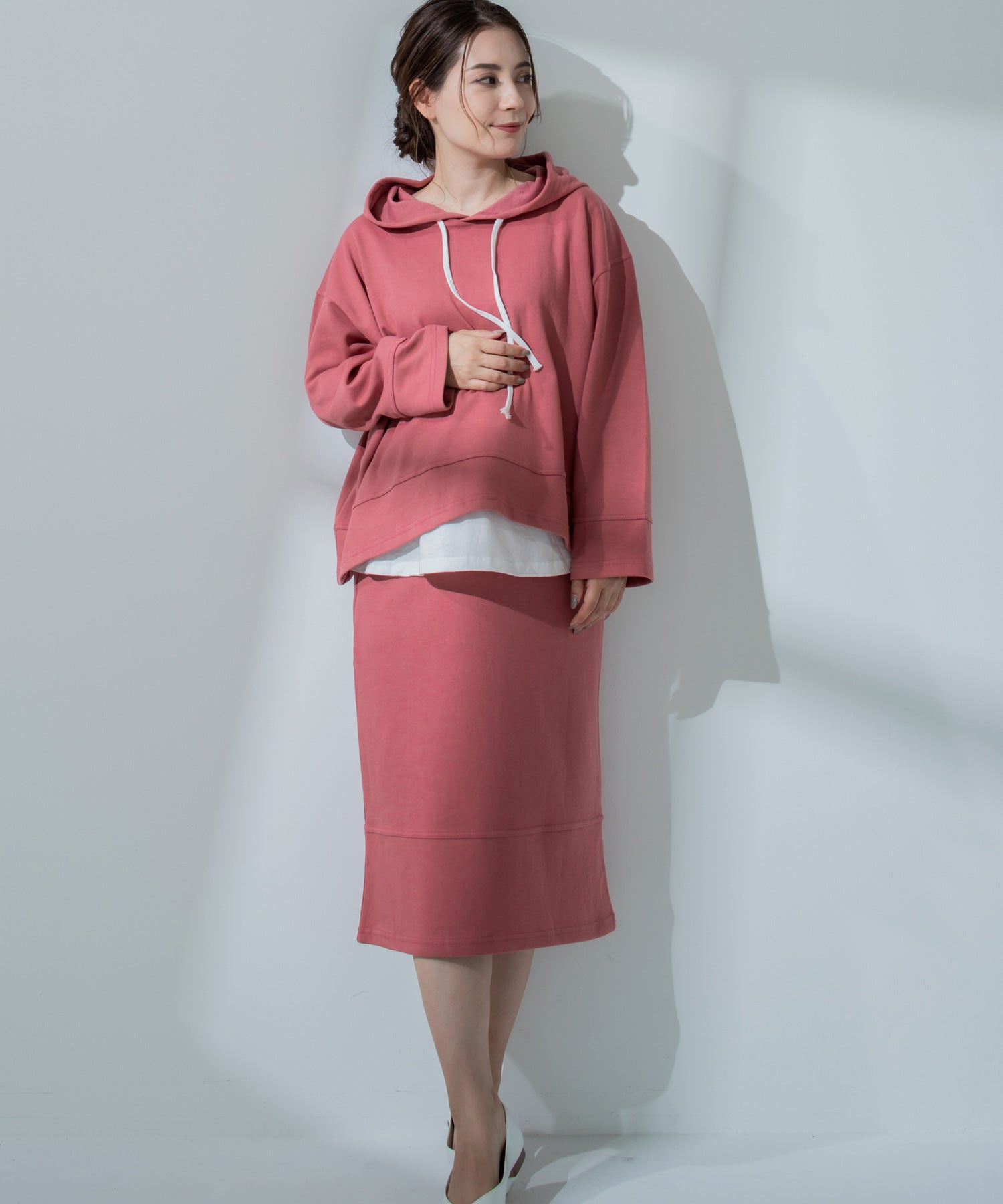 チョコア CHOCOA スウェットスカート(セットアップ可)【マタニティ服】21d41 （ピンク(pink)） ピンク(pink)