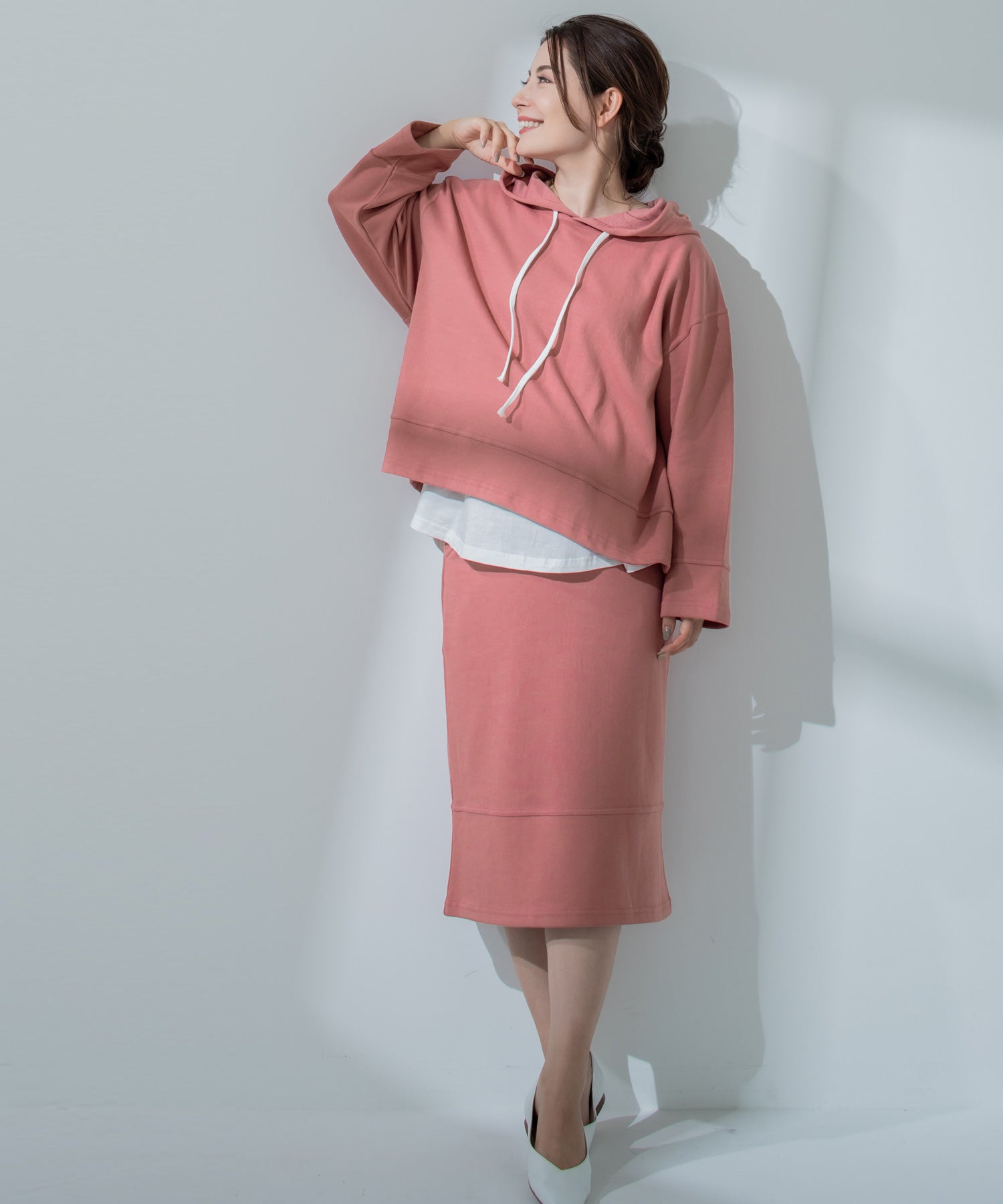 チョコア CHOCOA スウェットスカート(セットアップ可)【マタニティ服】21d41 （ピンク(pink)） ピンク(pink)