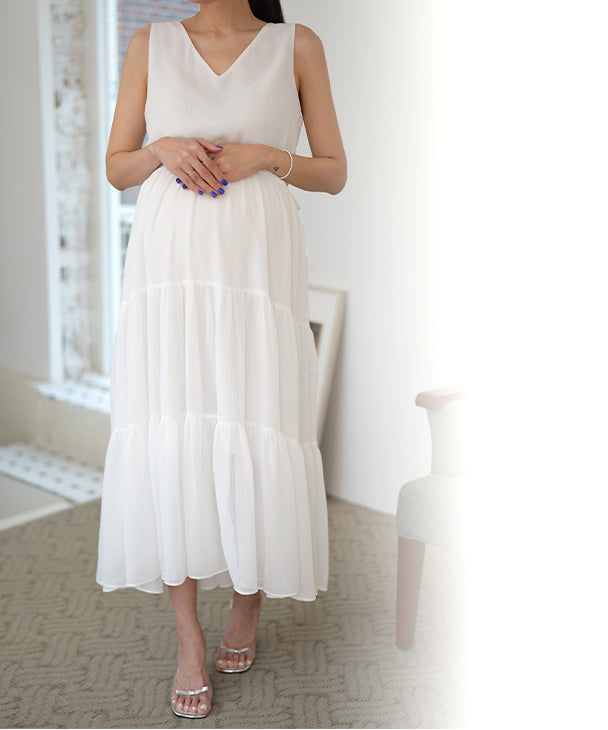 CHOCOA Gathered Switch Maxi Dress 【Maternity Wear】 23a07