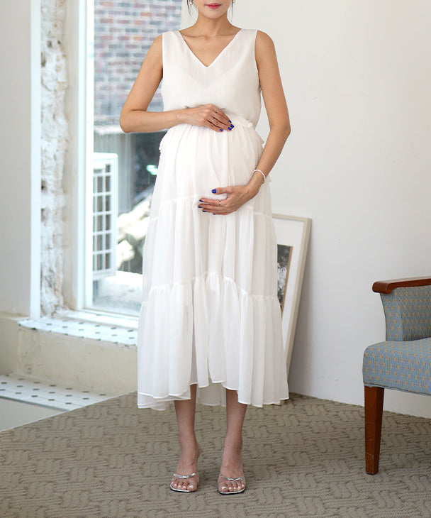 CHOCOA Gathered Switch Maxi Dress 【Maternity Wear】 23a07