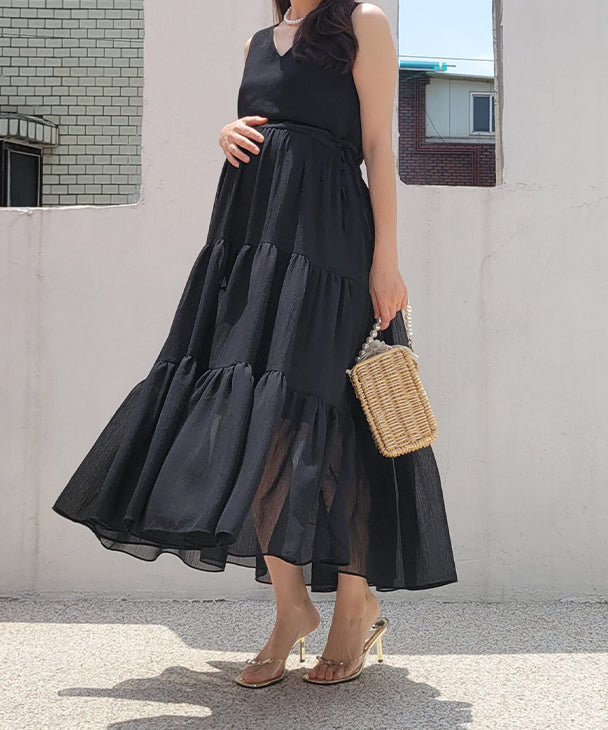 CHOCOA Gathered Switch Maxi Dress 【Maternity Wear】 23a07