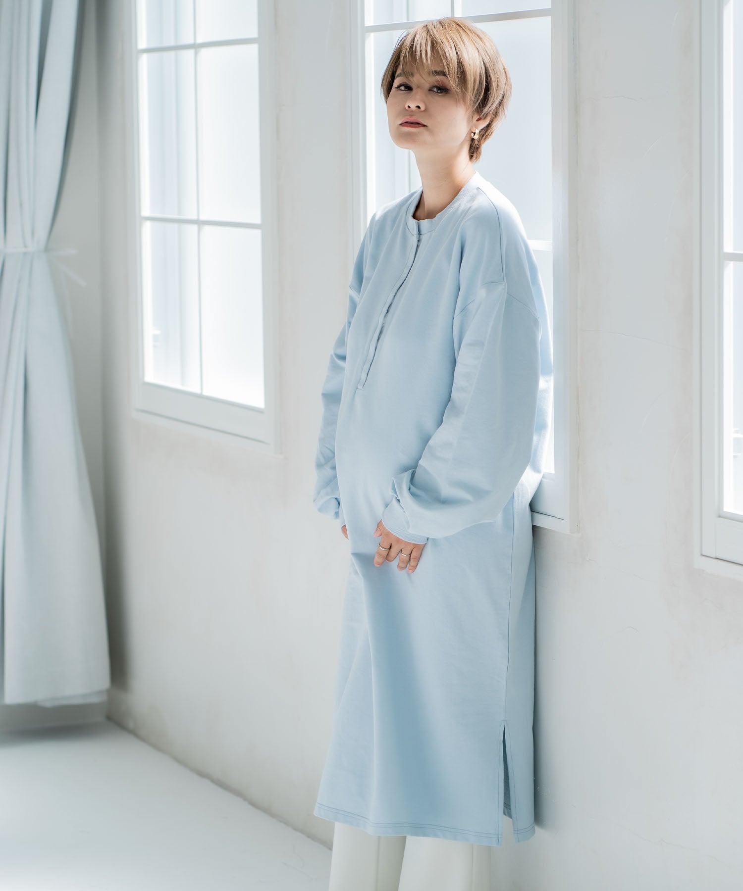 巧克力亞 CHOCOA 哺乳寬鬆衛衣連衣裙【孕婦服／哺乳服】