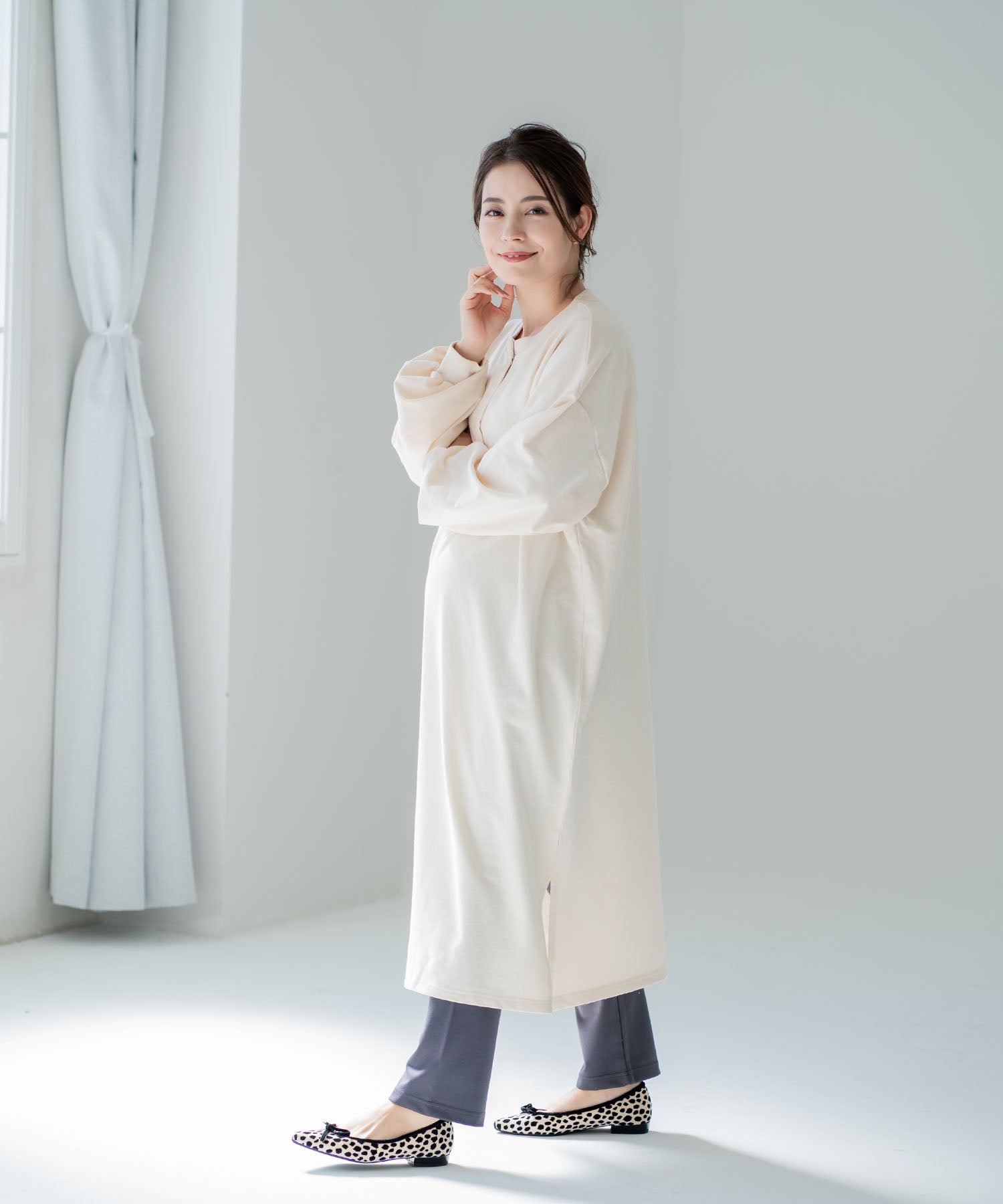 巧克力亞 CHOCOA 哺乳寬鬆衛衣連衣裙【孕婦服／哺乳服】
