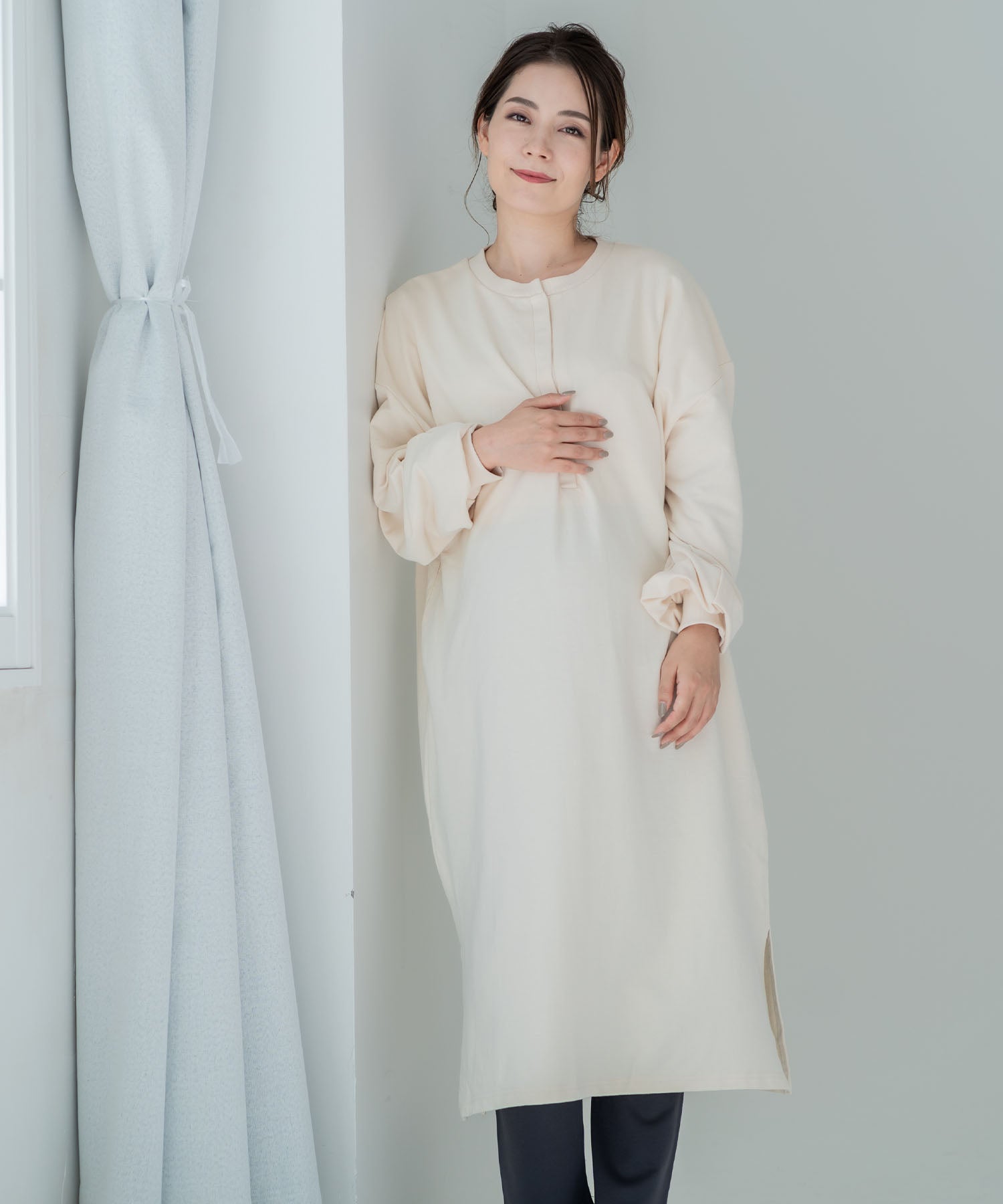 巧克力亞 CHOCOA 哺乳寬鬆衛衣連衣裙【孕婦服／哺乳服】