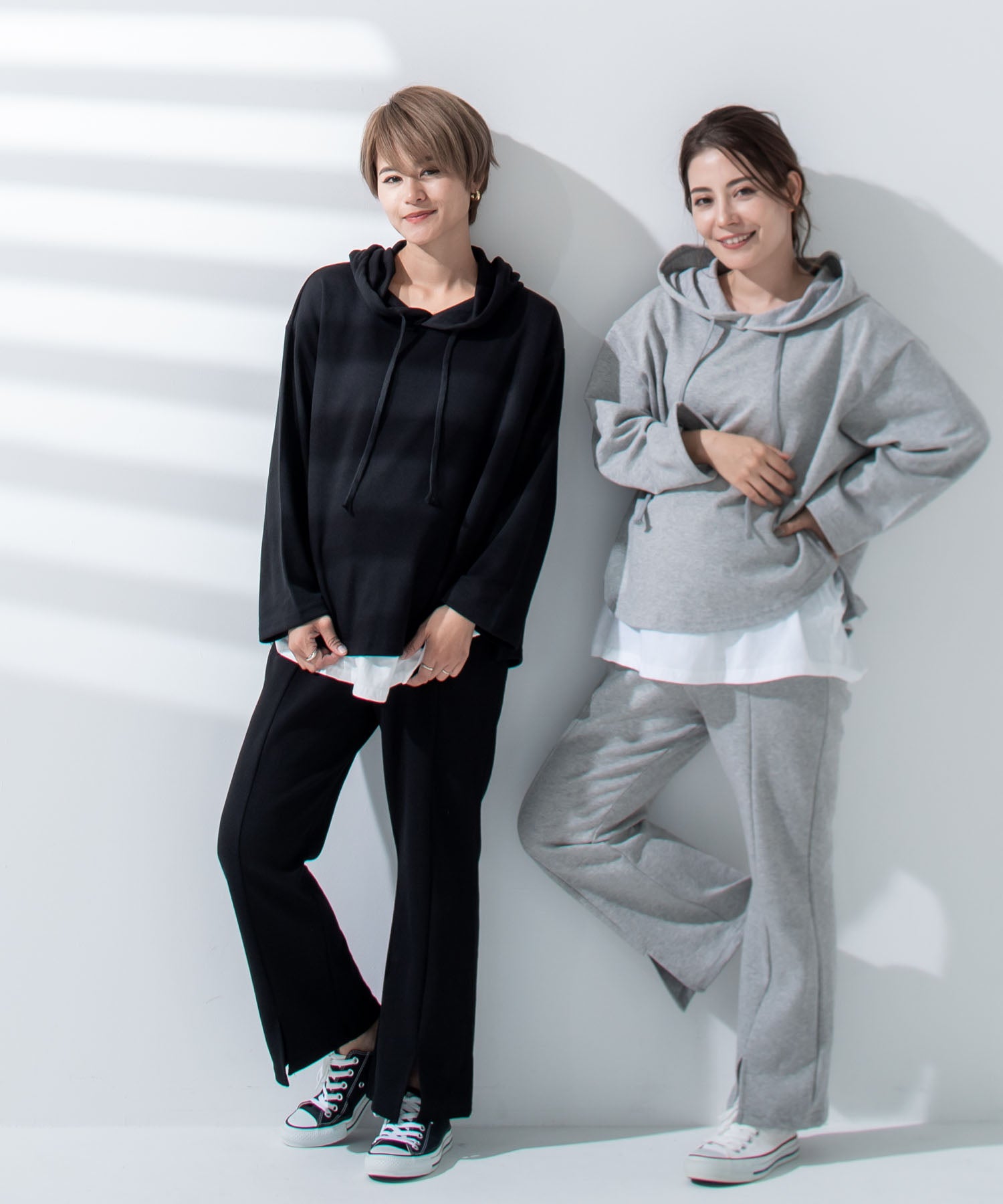 チョコア CHOCOA 授乳レイヤードパーカー(セットアップ可)【マタニティ服／授乳服】21d38 （グレー(gray)） グレー(gray)