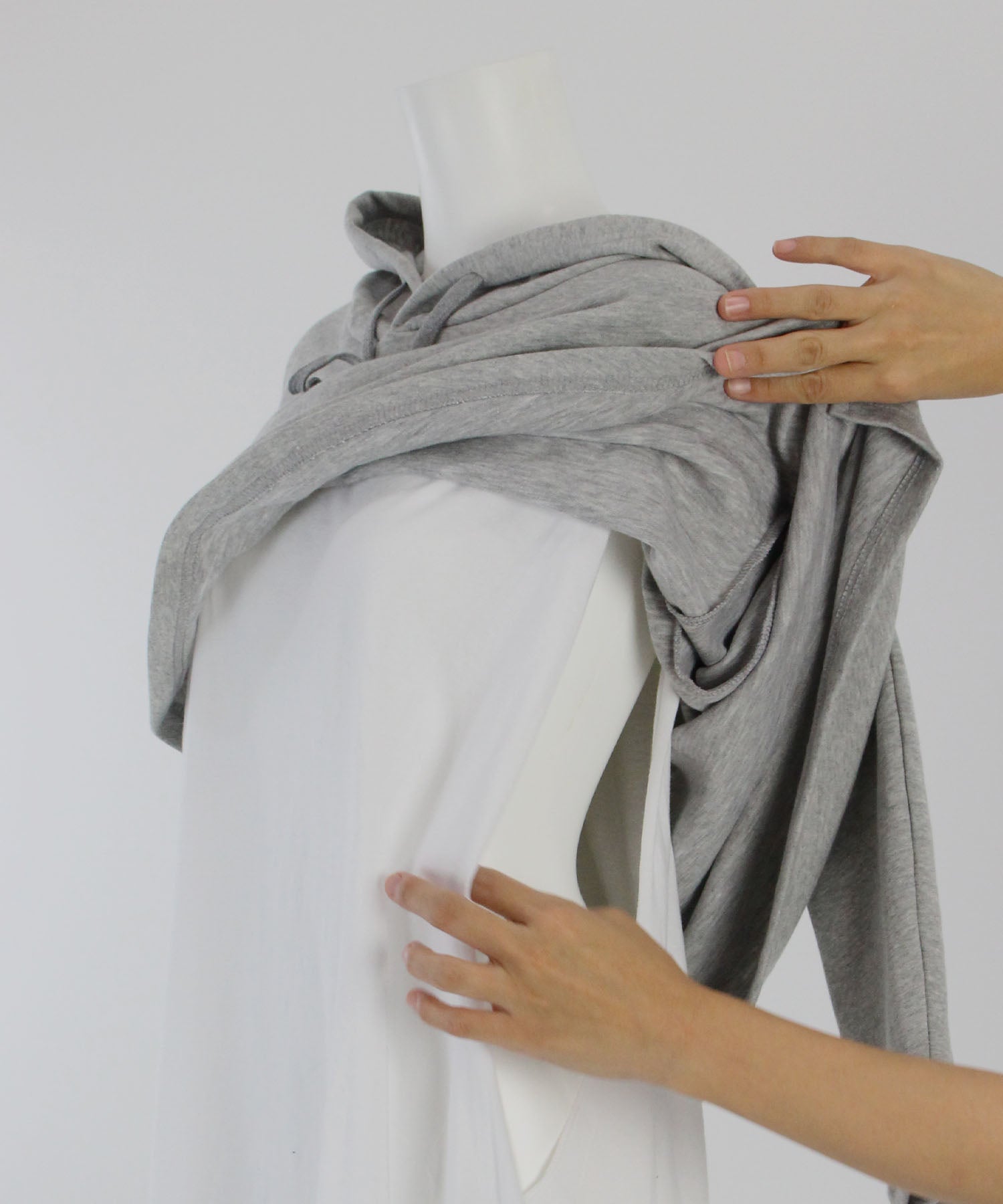チョコア CHOCOA 授乳レイヤードパーカー(セットアップ可)【マタニティ服／授乳服】21d38 （グレー(gray)） グレー(gray)
