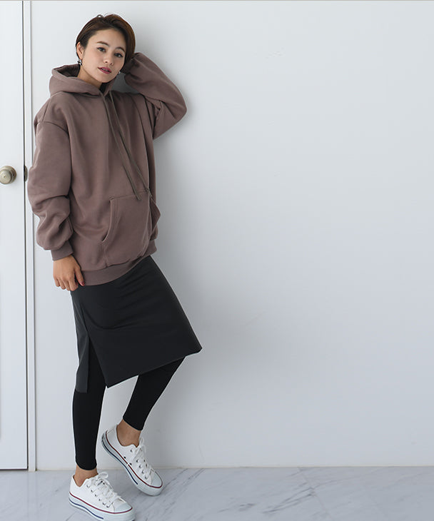 チョコア CHOCOA 假皮革內刷毛裙褲【孕婦服】褲子 內刷毛 保暖 防寒 寒冷對策 伸展 伸縮性 裙褲 孕婦 懷孕 產前產後 春秋冬