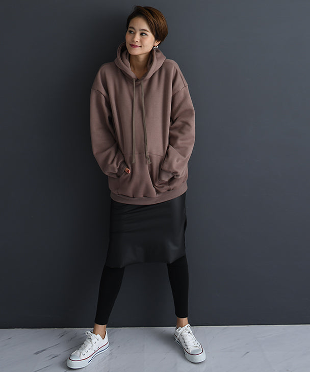 チョコア CHOCOA 假皮革內刷毛裙褲【孕婦服】褲子 內刷毛 保暖 防寒 寒冷對策 伸展 伸縮性 裙褲 孕婦 懷孕 產前產後 春秋冬