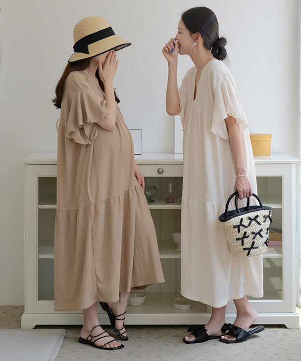 チョコア CHOCOA リラックスロングワンピース【マタニティ服／授乳服】23a05 （ブラック(black)） ブラック(black)