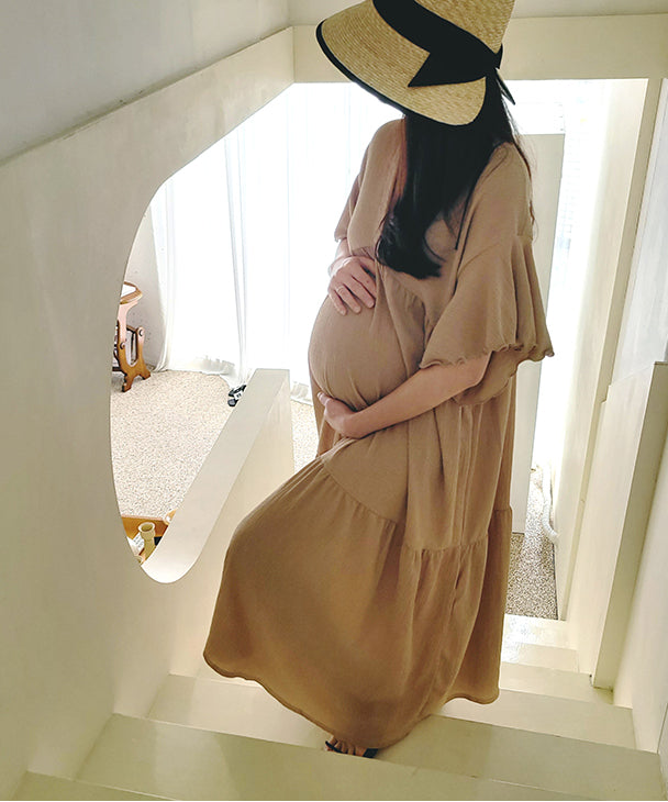 チョコア CHOCOA チョコア CHOCOA リラックスロングワンピース【マタニティ服／授乳服】23a05 （ピンク(pink)） （ピンク(pink)） ピンク(pink)