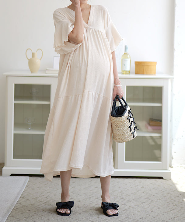 チョコア CHOCOA チョコア CHOCOA リラックスロングワンピース【マタニティ服／授乳服】23a05 （ピンク(pink)） （ピンク(pink)） ピンク(pink)