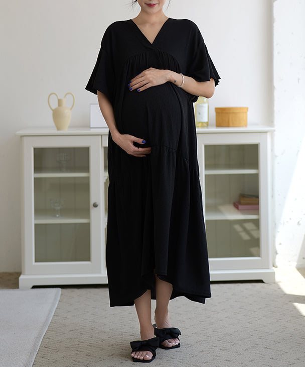 チョコア CHOCOA チョコア CHOCOA リラックスロングワンピース【マタニティ服／授乳服】23a05 （ピンク(pink)） （ピンク(pink)） ピンク(pink)
