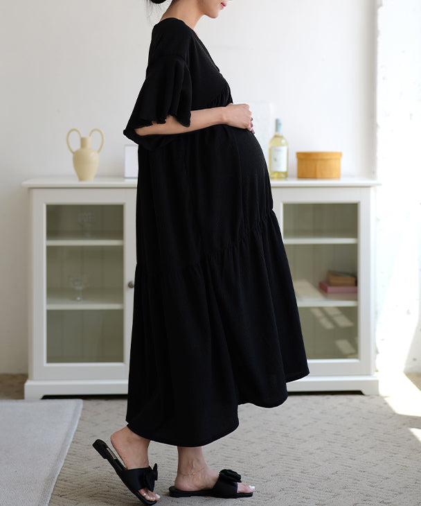 チョコア CHOCOA チョコア CHOCOA リラックスロングワンピース【マタニティ服／授乳服】23a05 （ピンク(pink)） （ピンク(pink)） ピンク(pink)