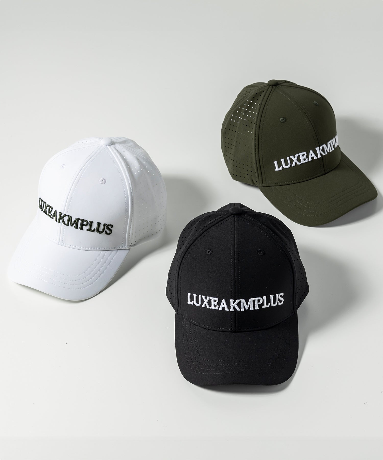 リュクスエイケイエムプラス LUXEAKMPLUS ゴルフ サイドメッシュキャップ (通気性 / UVカット) （ホワイト） ホワイト
