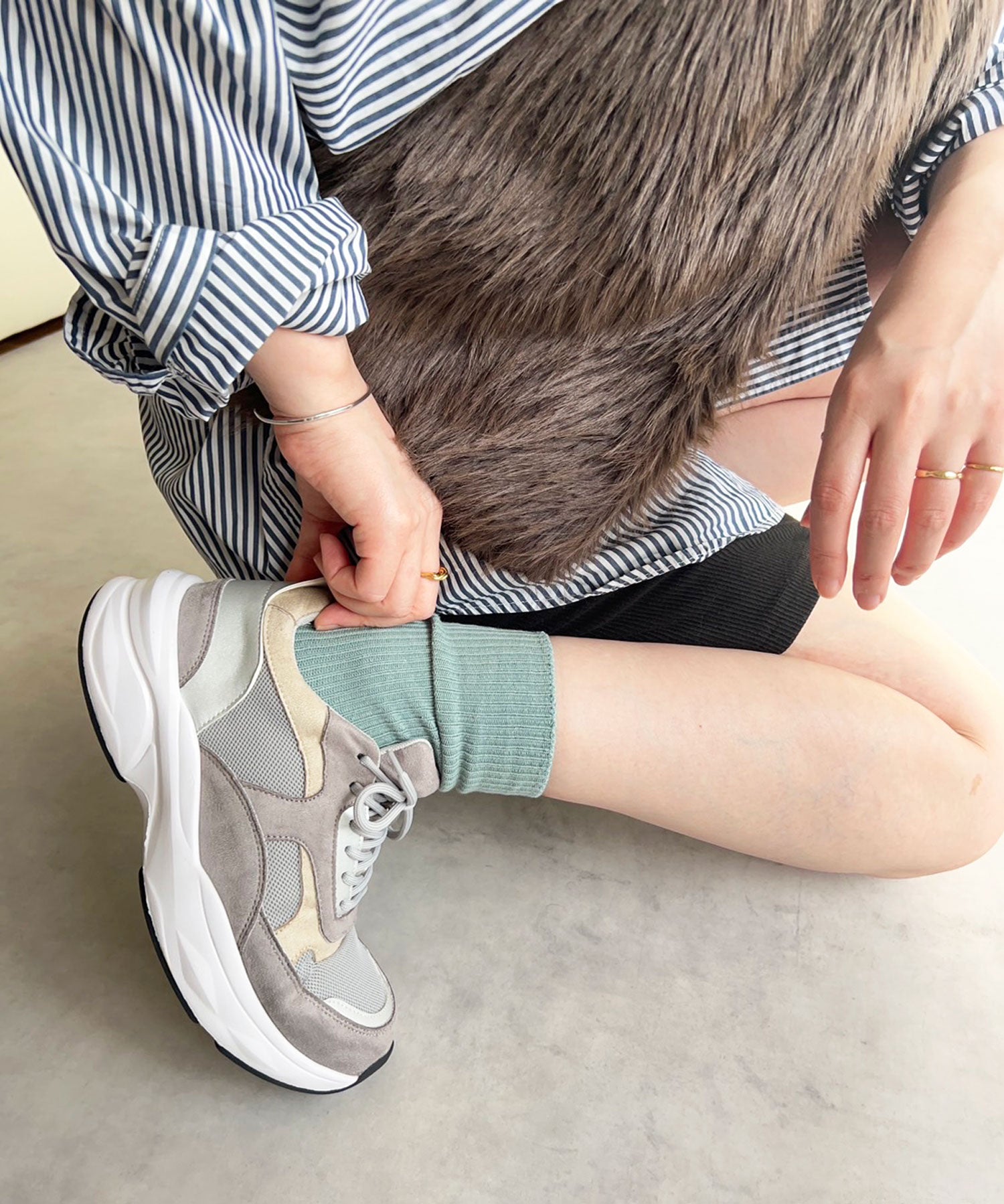 ラスドット lus. カラーコンビダッドスニーカー