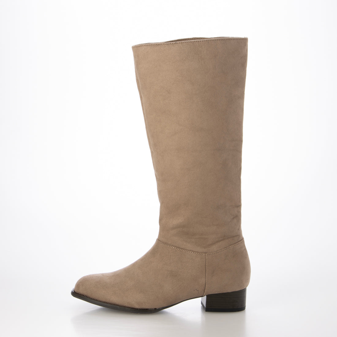 ラスドット lus. ワイドシャフトスエードロングブーツ （ベージュスエード） ベージュスエード