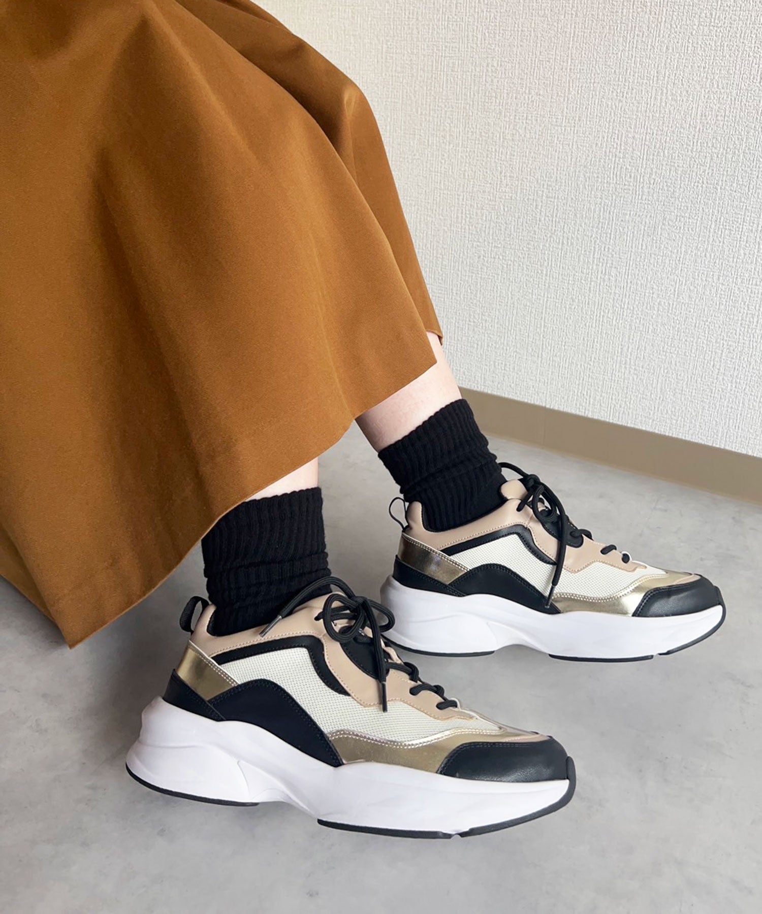 ラスドット lus. 配色ダッドスニーカー